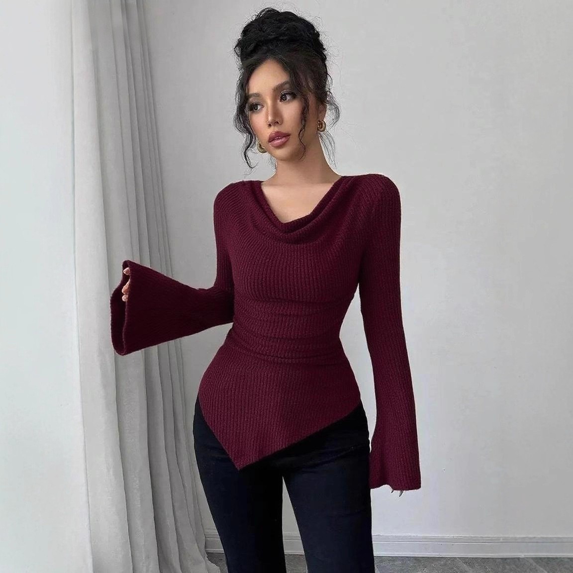Women's Blouse Longsleeve Soli - Blouse Off Shoulder のレビューと価格
