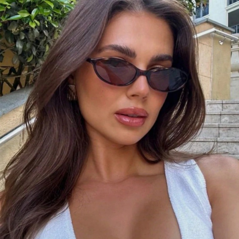 Retro Oval Frame Sunglasses Fa - Sunglasses Cat Eye のレビューと価格