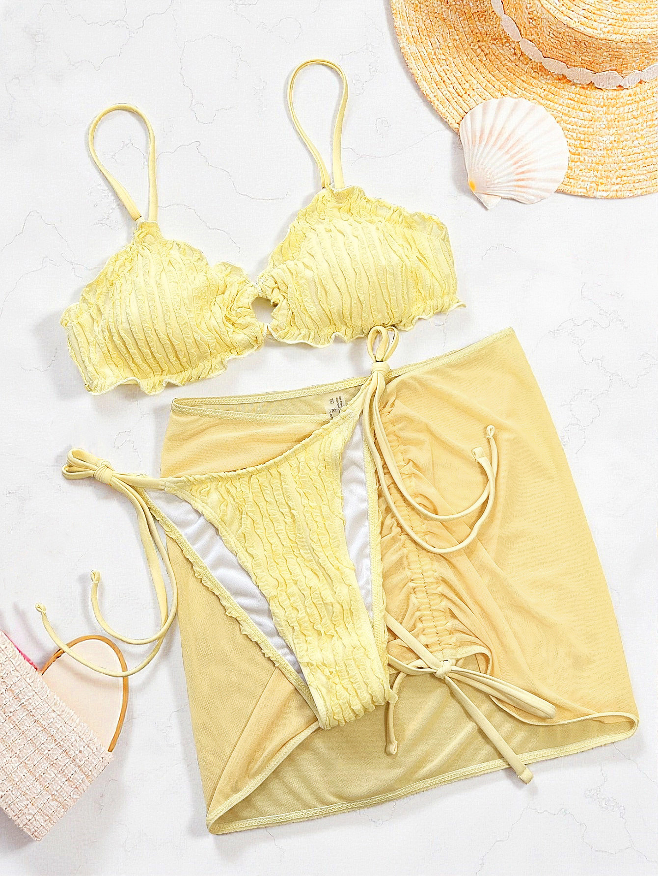 New Sexy Triangle Push Up Biki - Swimsuit Bikini Ruched のレビューと価格