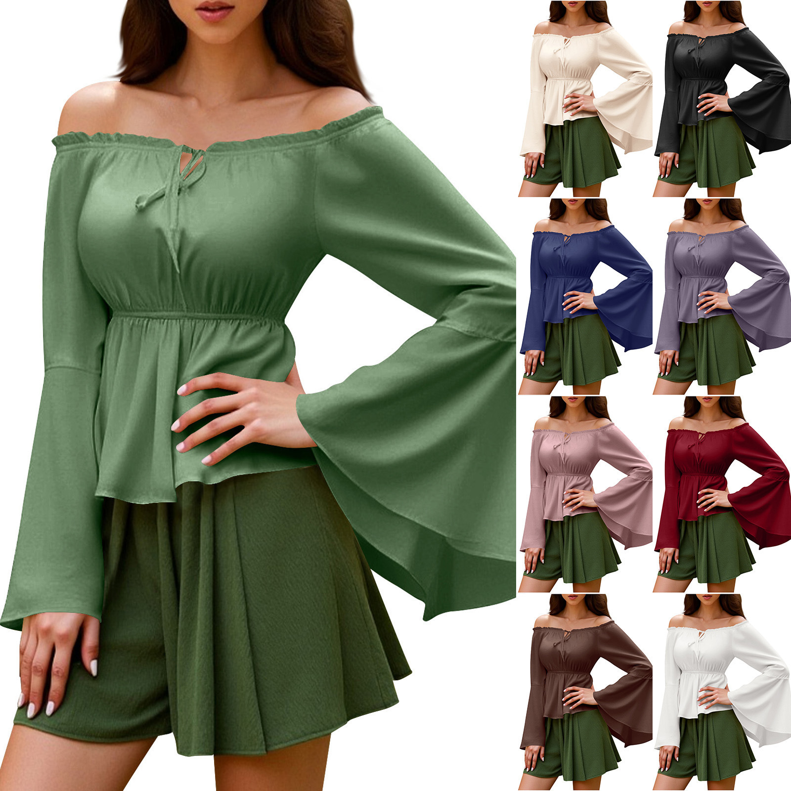 Womens Blouse Gothic Renaissan - Blouse Off Shoulder のレビューと価格