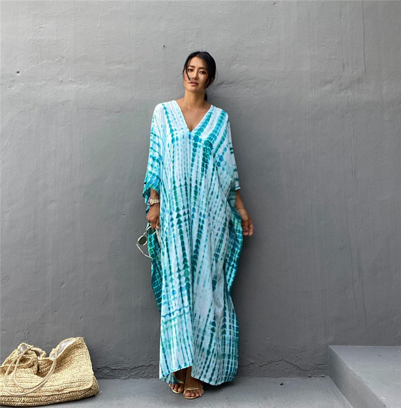 Plus Size Women Beachwear Long - Cover Up Kaftan のレビューと価格