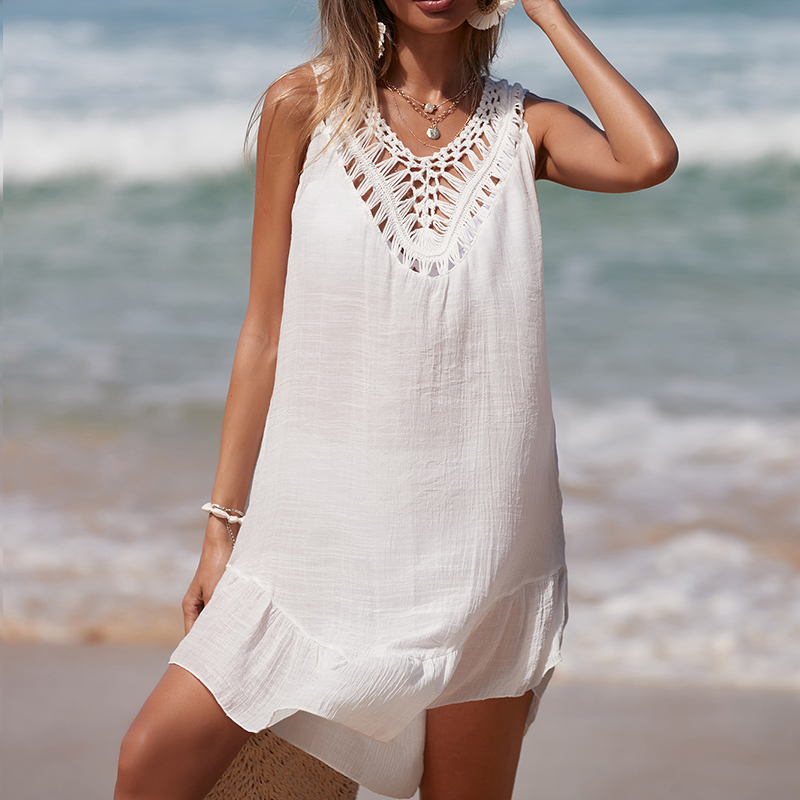 Women V-Neck Backless Hollow O - Cover Up Kaftan のレビューと価格