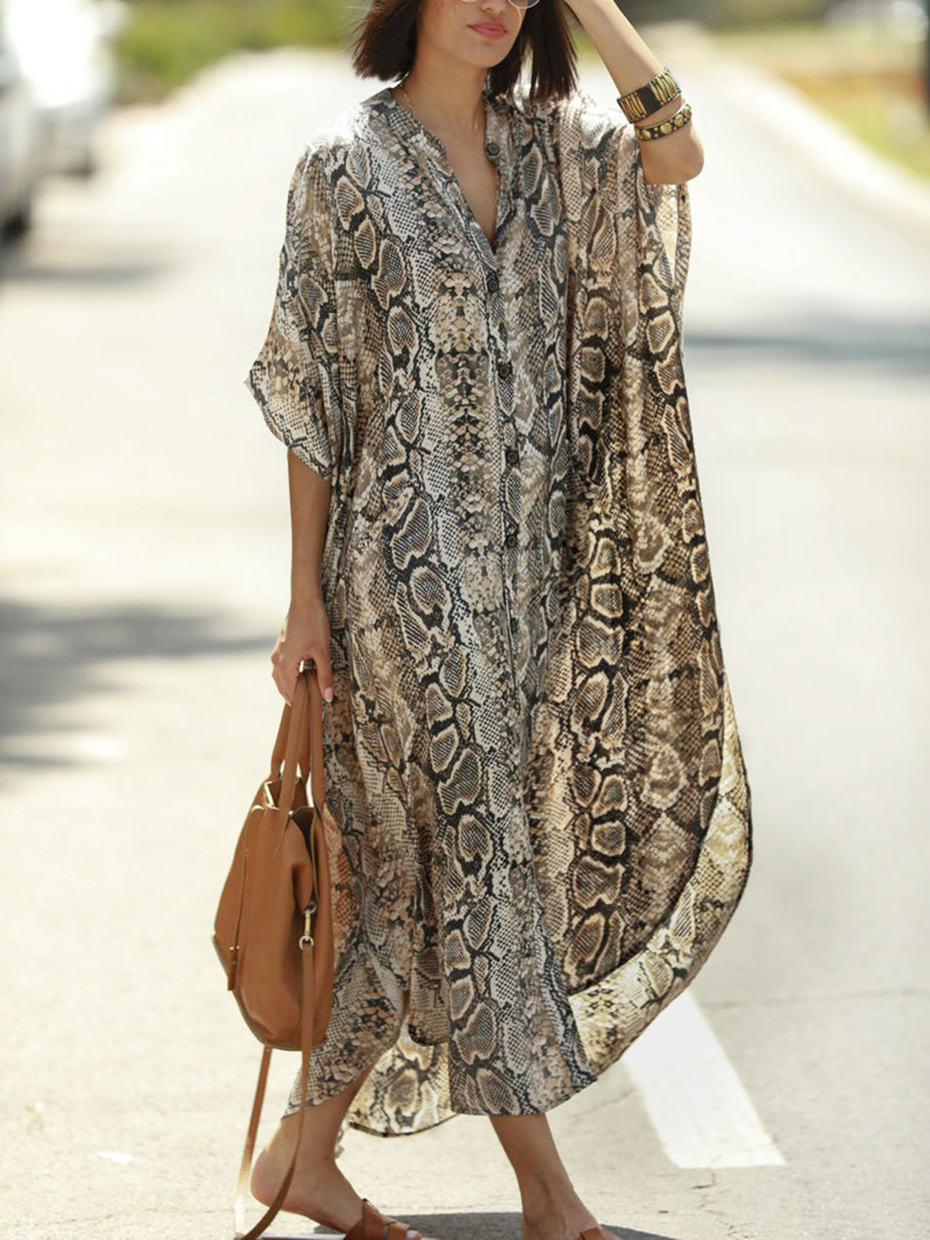 Bohemian Print Beach Cover-Up  - Cover Up Kaftan のレビューと価格