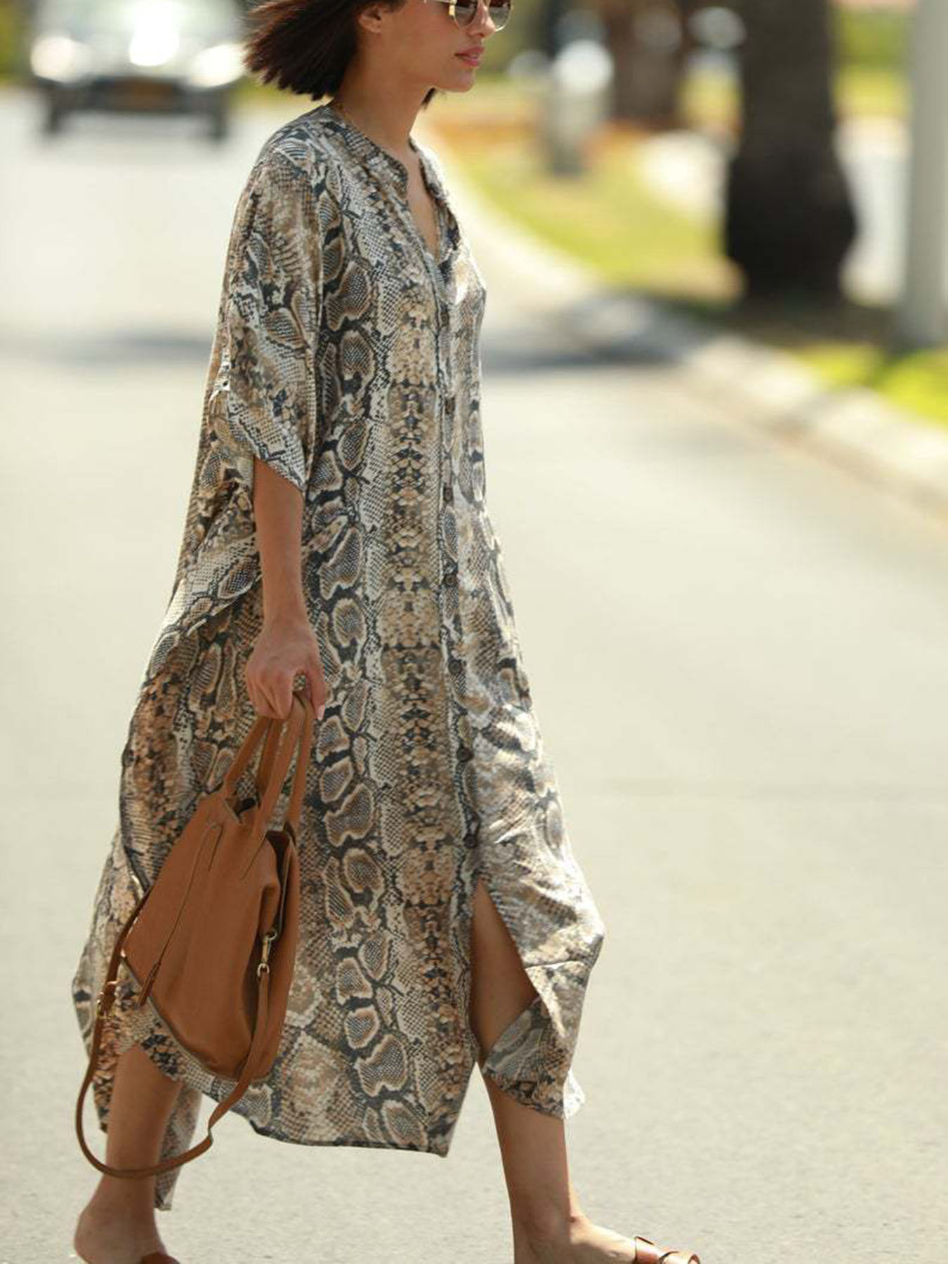 Bohemian Print Beach Cover-Up  - Cover Up Kaftan のレビューと価格