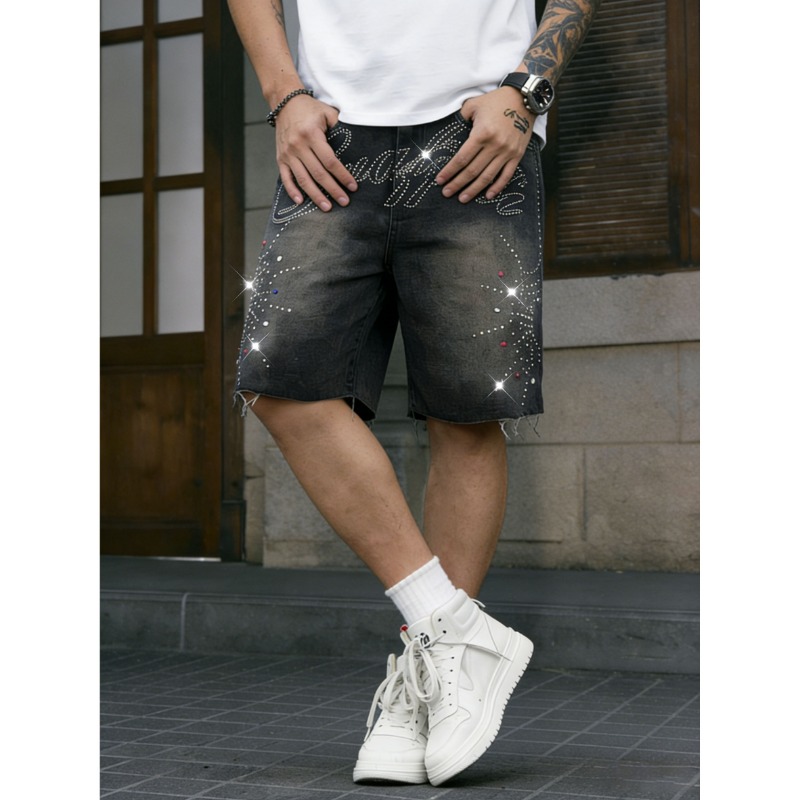 American Streetwear Men's Non- - Shorts Denim Frayed のレビューと価格