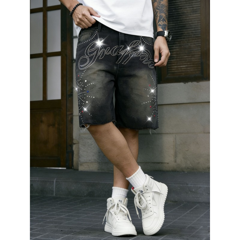American Streetwear Men's Non- - Shorts Denim Frayed のレビューと価格