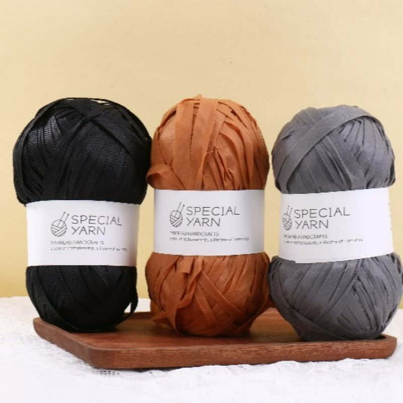 100g/pcs Raffia Flat Yarn for  - Crochet Bag Raffia のレビューと価格