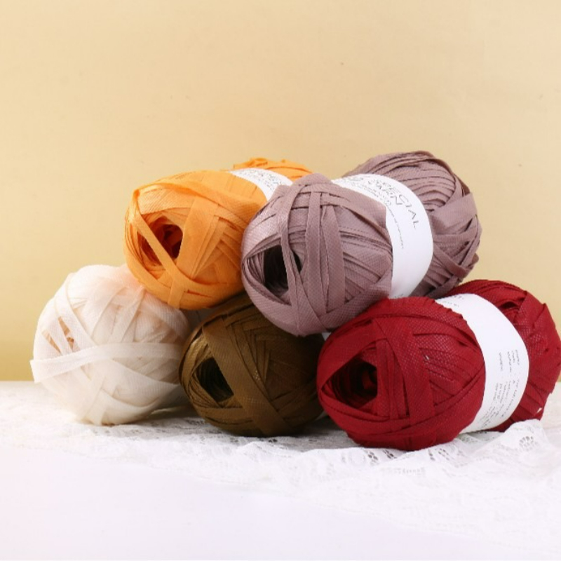 100g/pcs Raffia Flat Yarn for  - Crochet Bag Raffia のレビューと価格