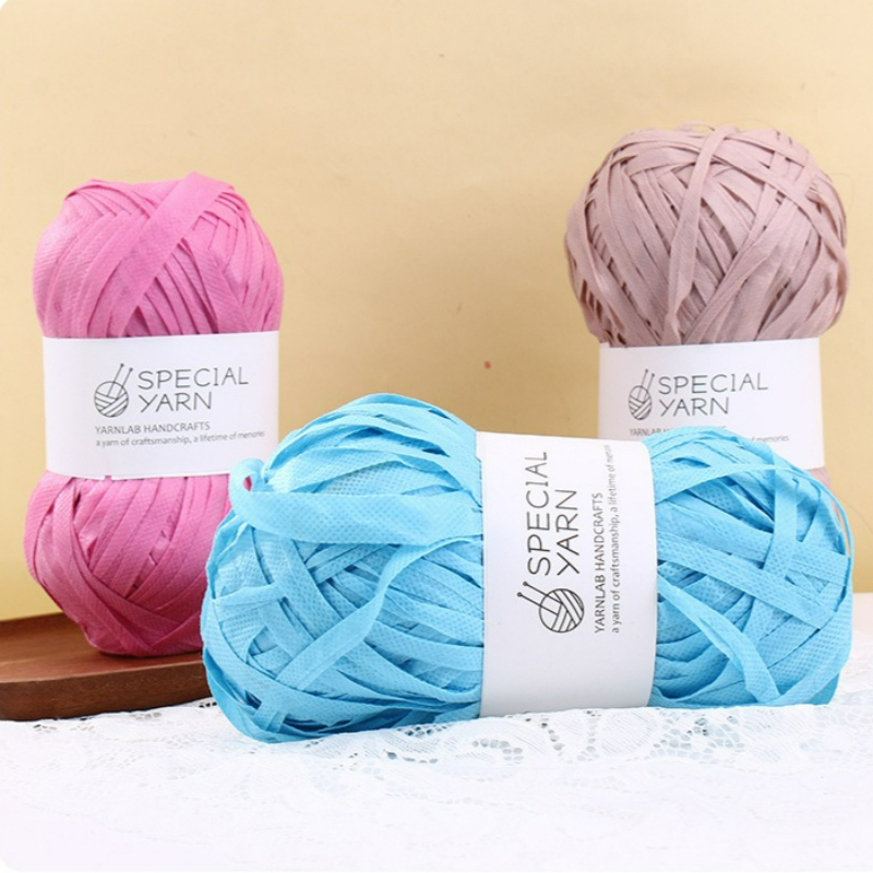 100g/pcs Raffia Flat Yarn for  - Crochet Bag Raffia のレビューと価格