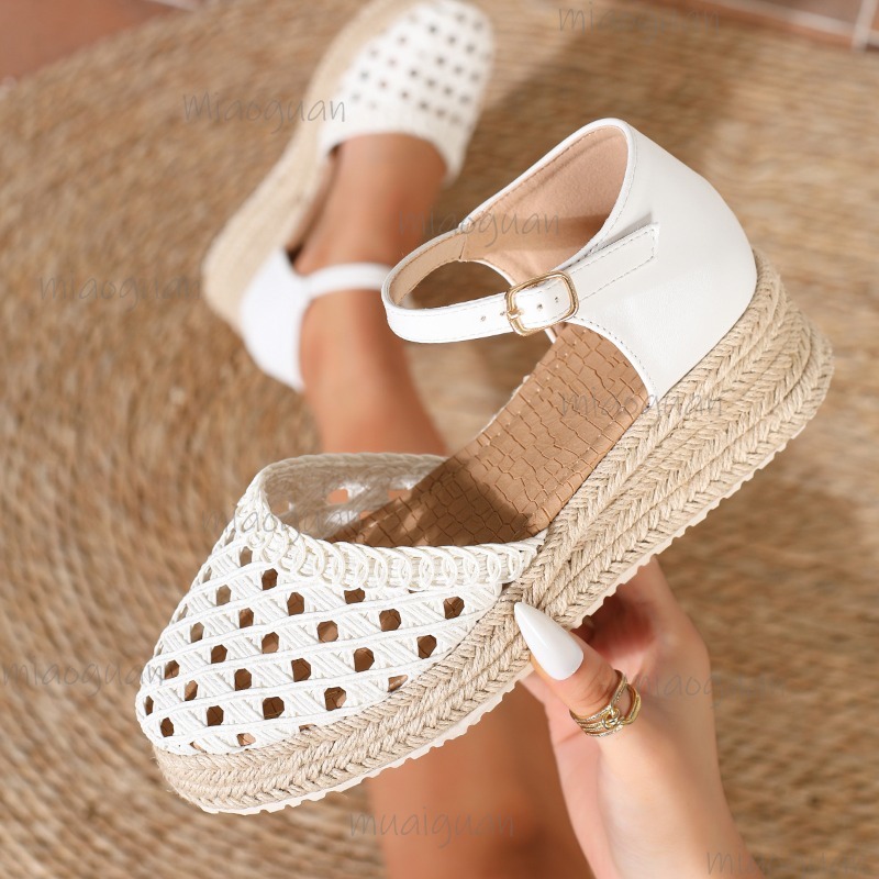 Boho Women's Hollow Out Woven  - Wedge Espadrille Women のレビューと価格