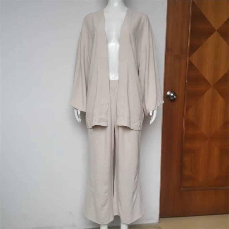 Women's Linen Trouser Suit Wit - Linen Pant Wide のレビューと価格