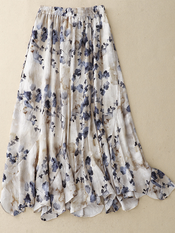 Floral A-Line Skirt Women's El - Midi Skirt Floral のレビューと価格
