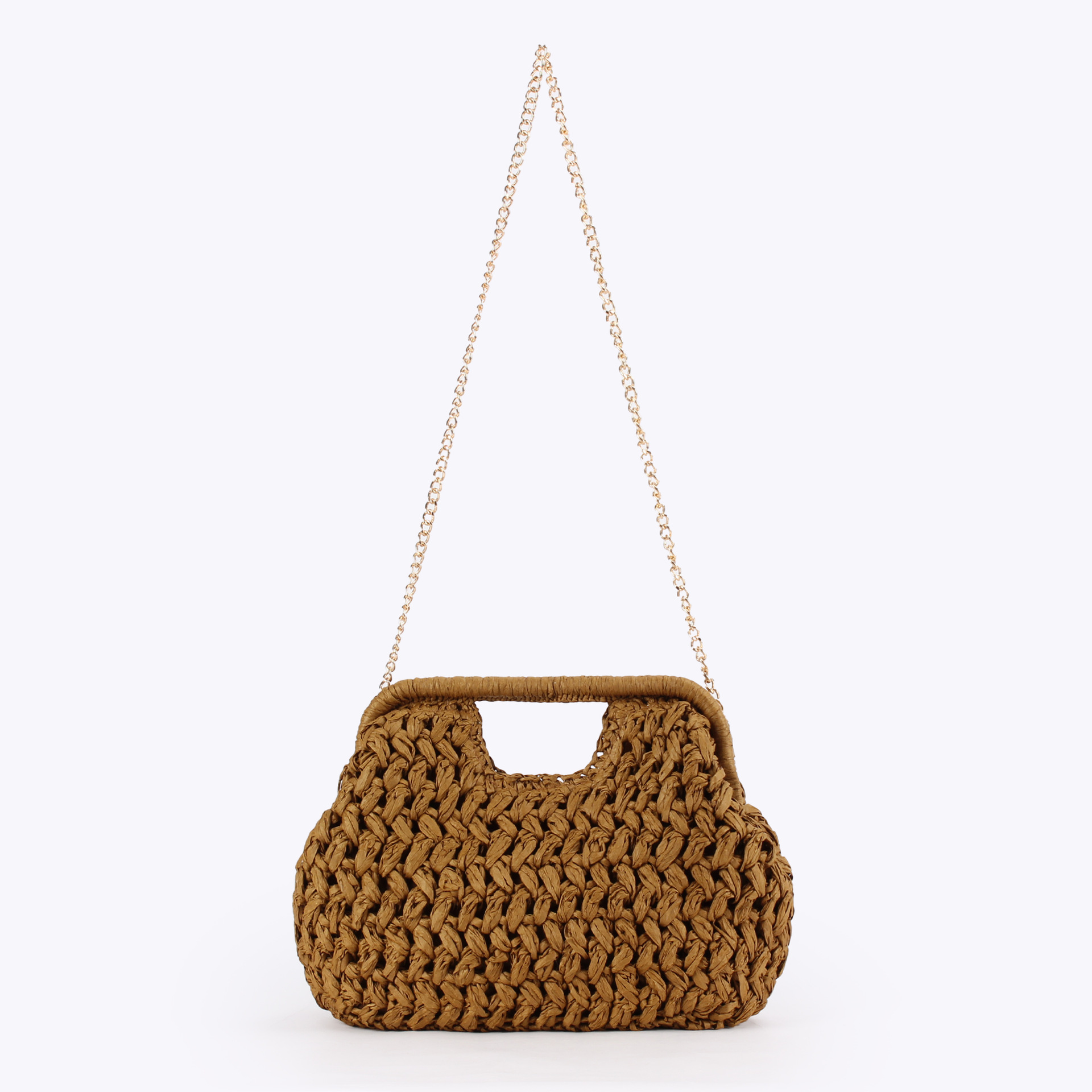 Elegant Ladies Chain Hand Knit - Crochet Bag Raffia のレビューと価格