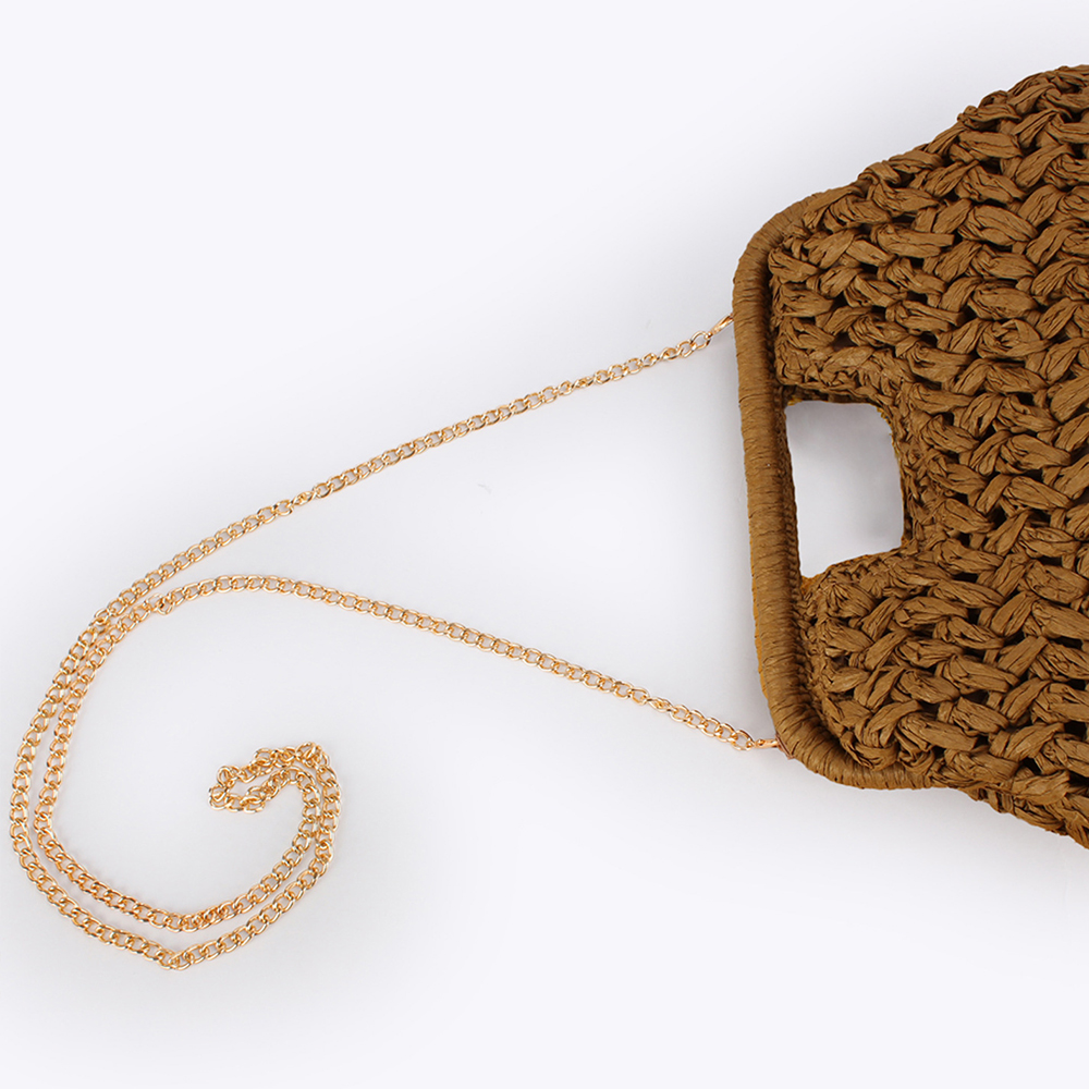 Elegant Ladies Chain Hand Knit - Crochet Bag Raffia のレビューと価格