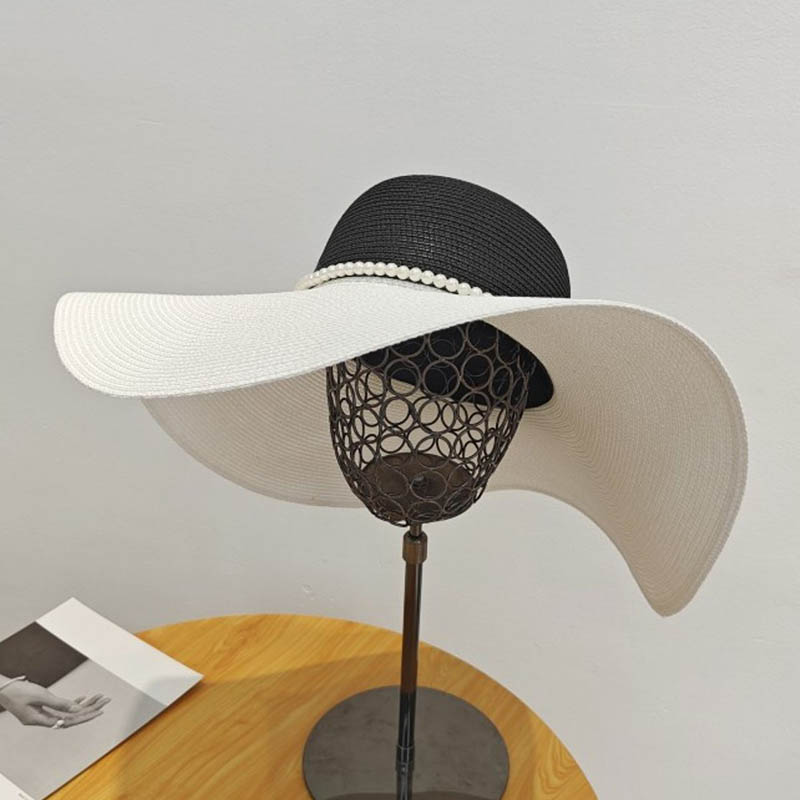 Two Tones Wide Brim Summer Hat - Hat Floppy Wide のレビューと価格