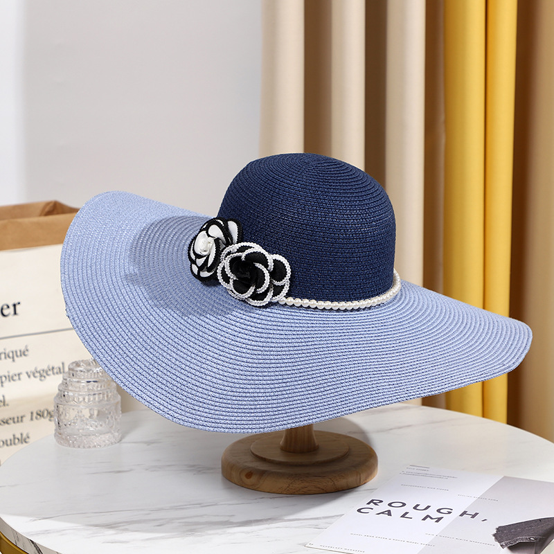 Two Tones Wide Brim Summer Hat - Hat Floppy Wide のレビューと価格