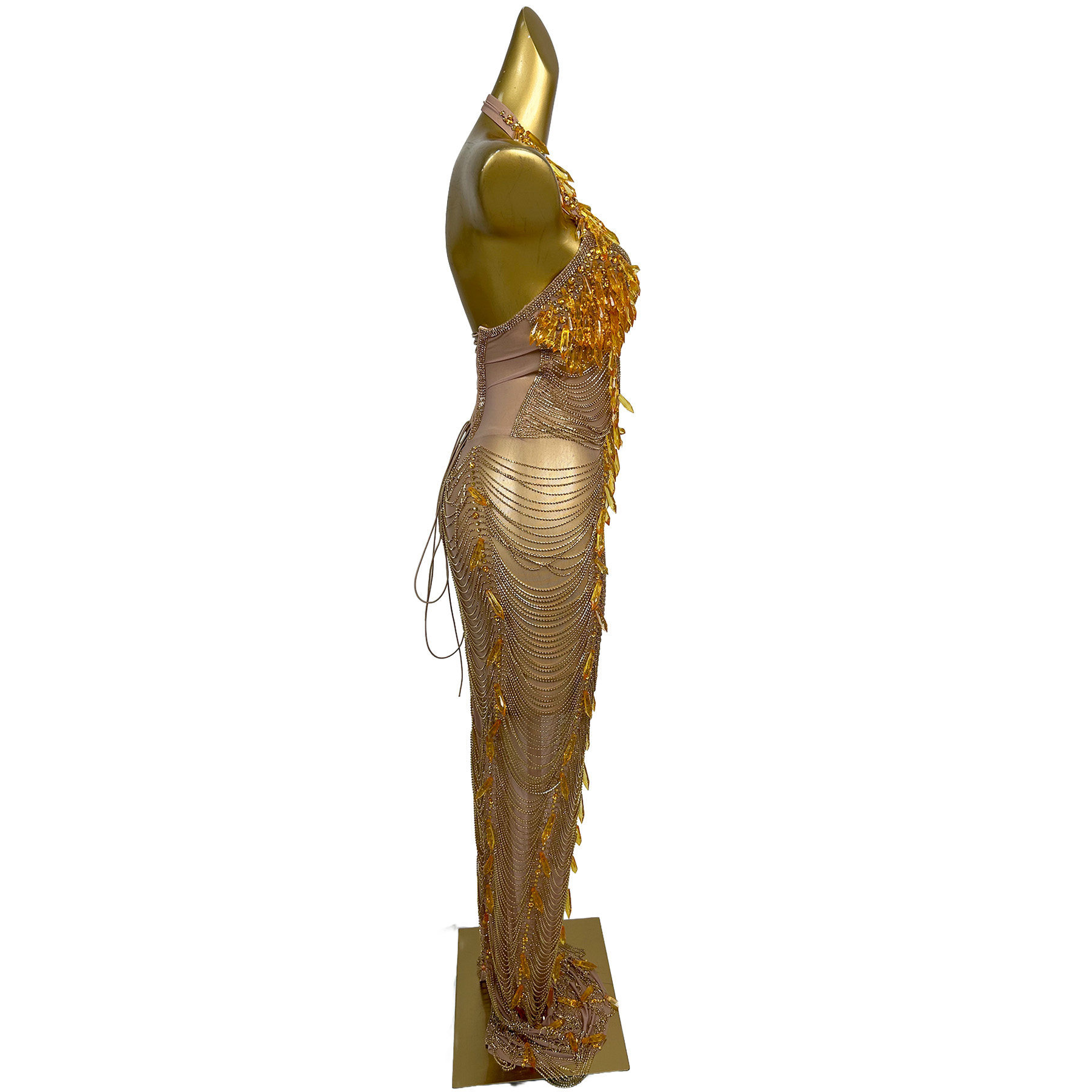 Ailisi Women Luxury Gold Cryst - Maxi Dress Halter のレビューと価格