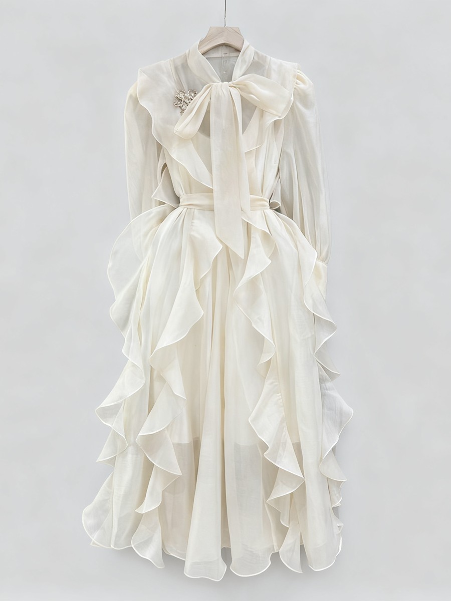TWOTWINSTYLE Solid Spliced Ruf - Linen Dress Wrap のレビューと価格