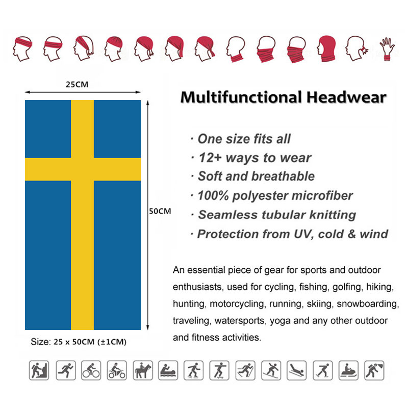 Sweden Flag Printed Bandana He - Headband Summer Knit のレビューと価格