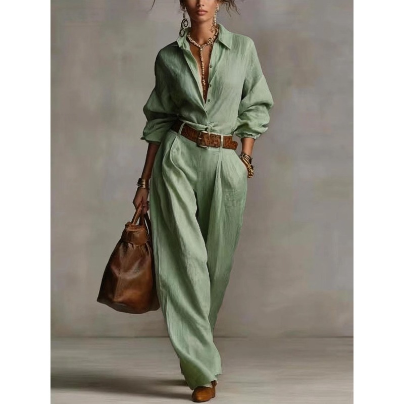 Spring Summer Temperament Soli - Linen Pant Wide のレビューと価格