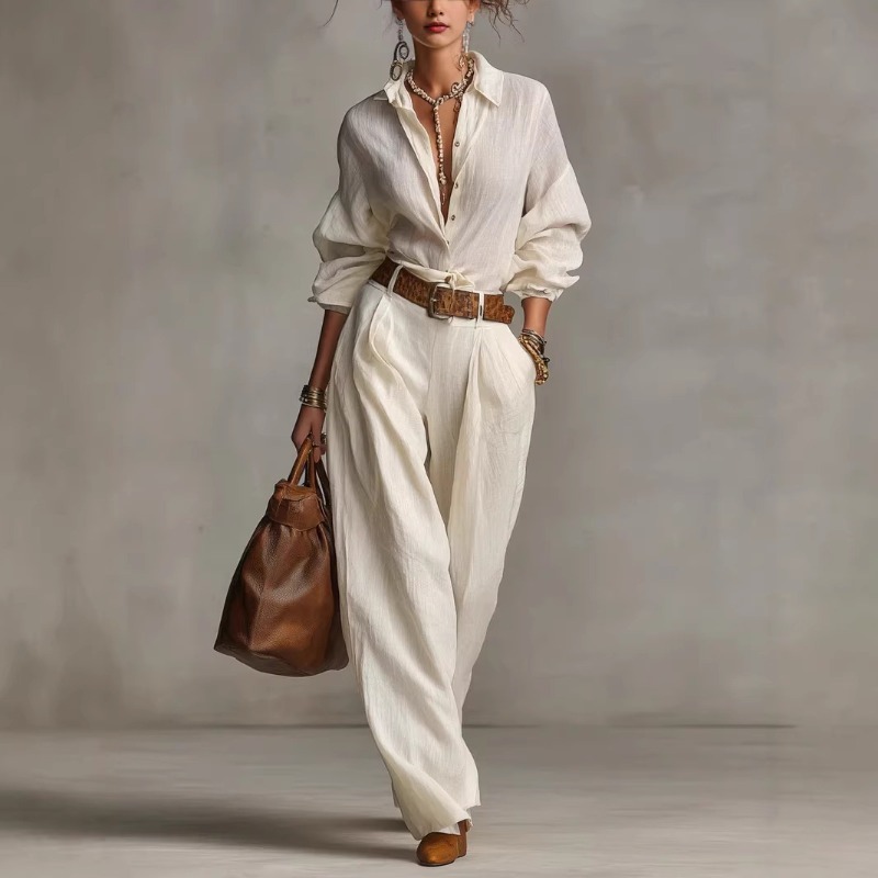 Spring Summer Temperament Soli - Linen Pant Wide のレビューと価格