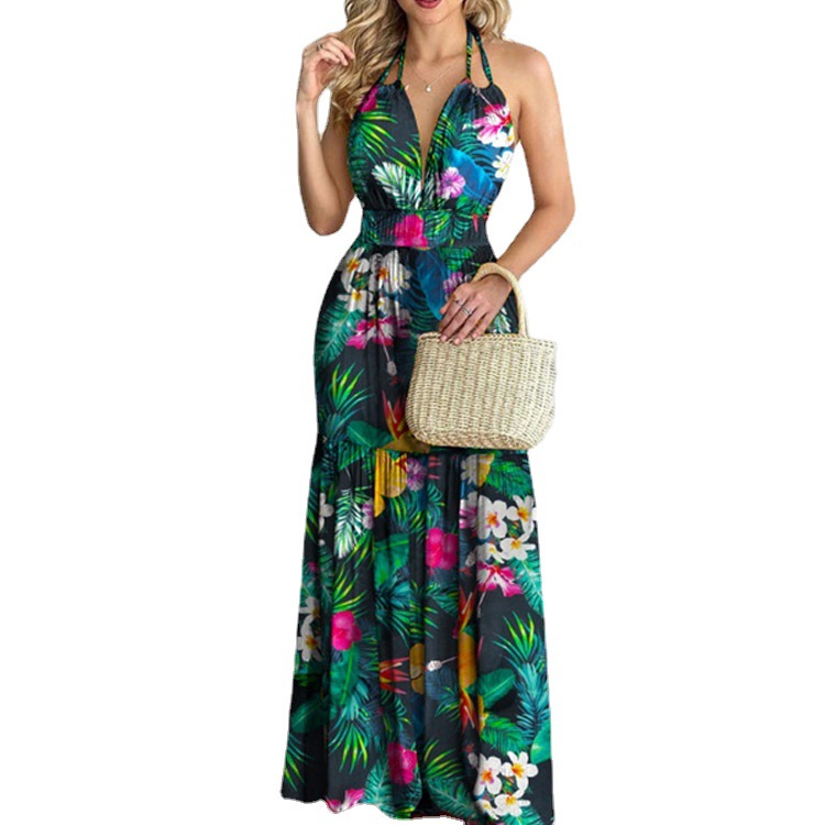 Floral Maxi Dress Long Backles - Maxi Dress Halter のレビューと価格