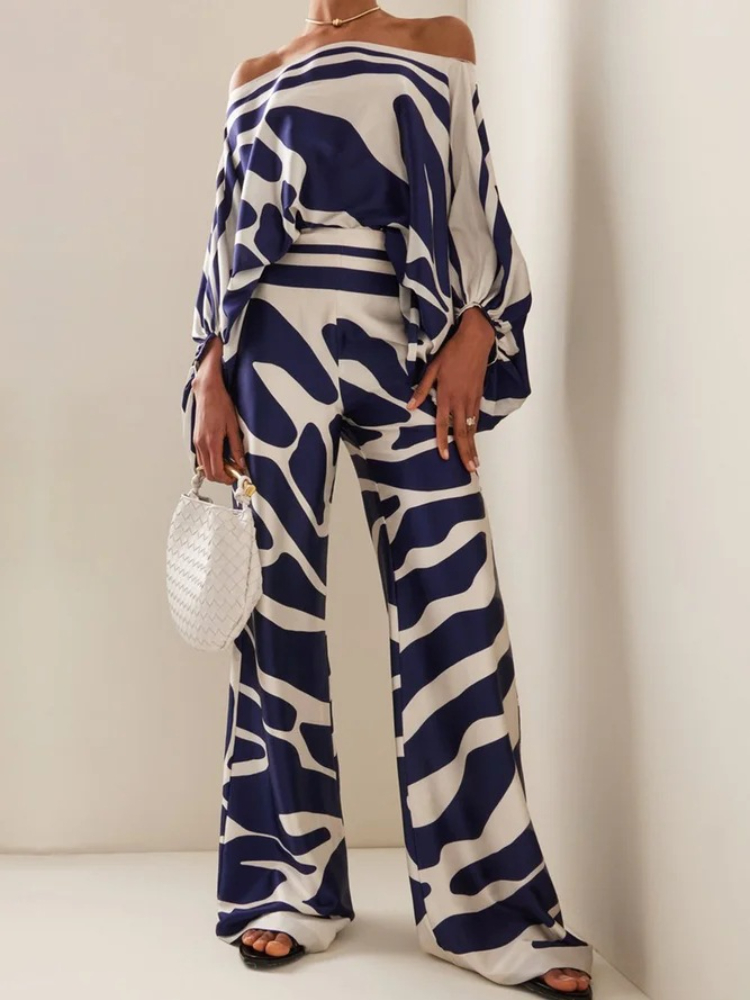 Women's Printed Satin 2-piece  - Blouse Off Shoulder のレビューと価格