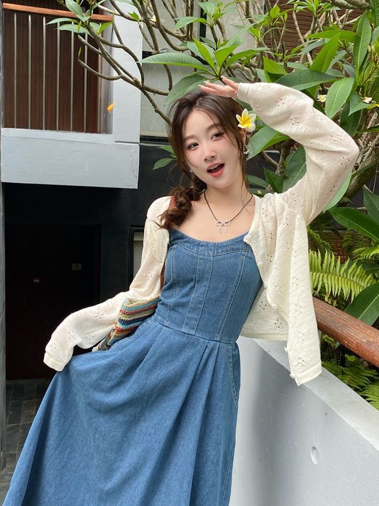 Summer Mint Green Thin Knitted - Cover Up Kaftan のレビューと価格