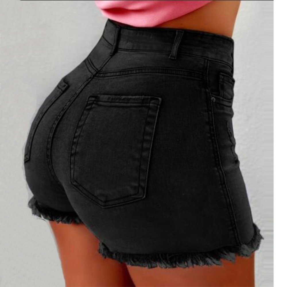 Women's High Waisted Denim Sho - Shorts Denim Frayed のレビューと価格