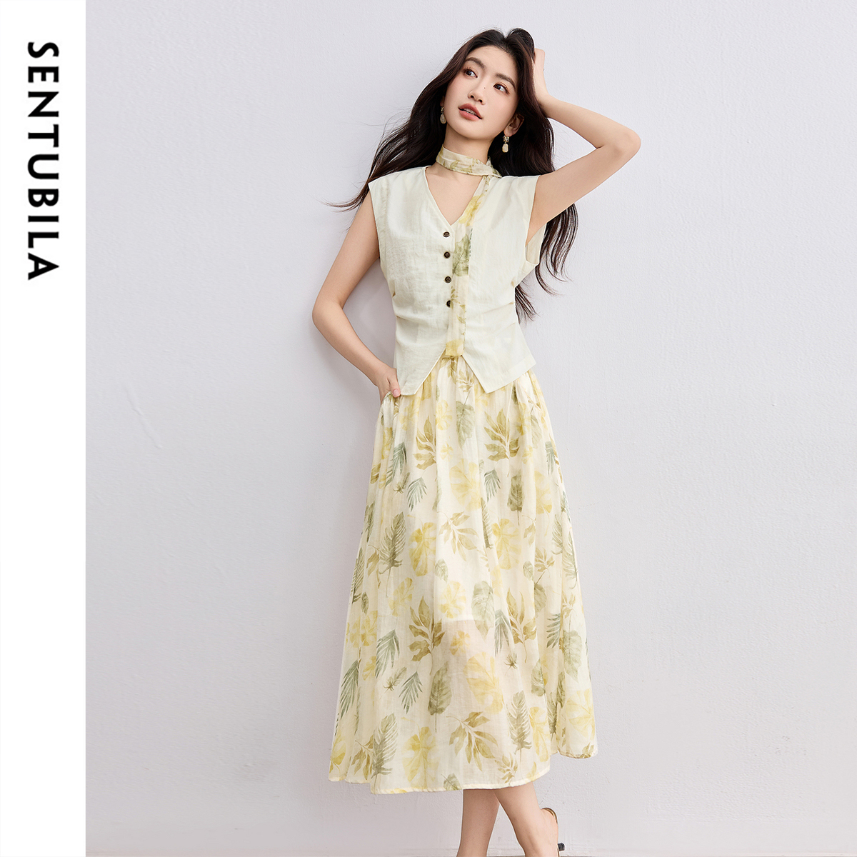 SENTUBILA Elegant Skirt Holida - Midi Skirt Floral のレビューと価格