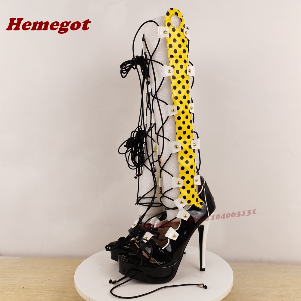 Colorful Platform Lace-Up Sand - Sandal Strappy Heeled のレビューと価格