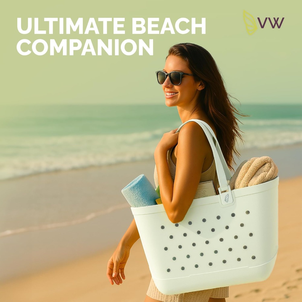 Large Rubber Beach Tote Bag -  - Tote Bag Beach のレビューと価格
