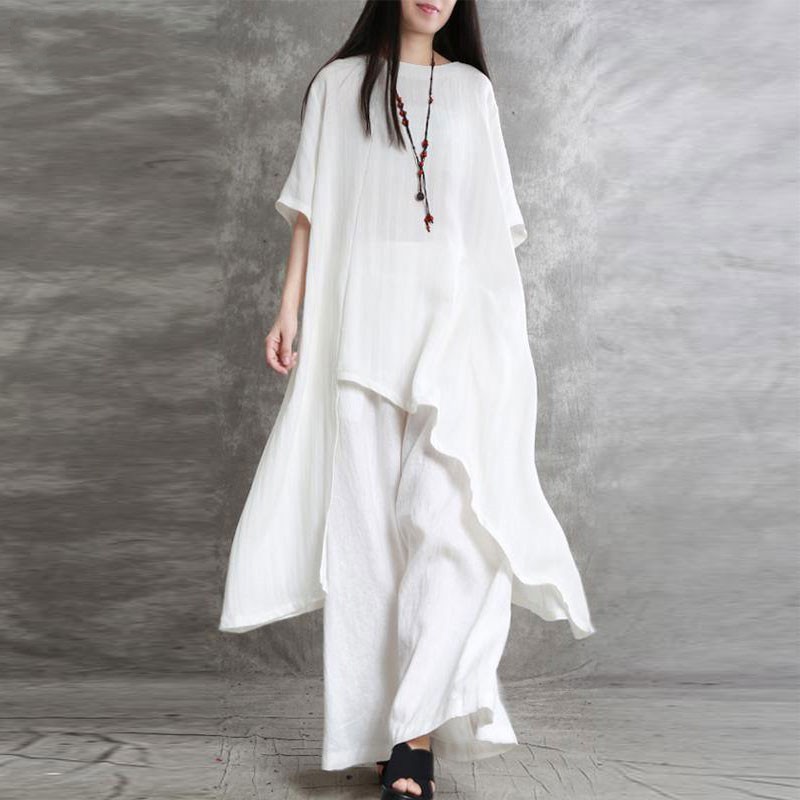 Women's Cotton Linen 2-piece S - Linen Pant Wide のレビューと価格
