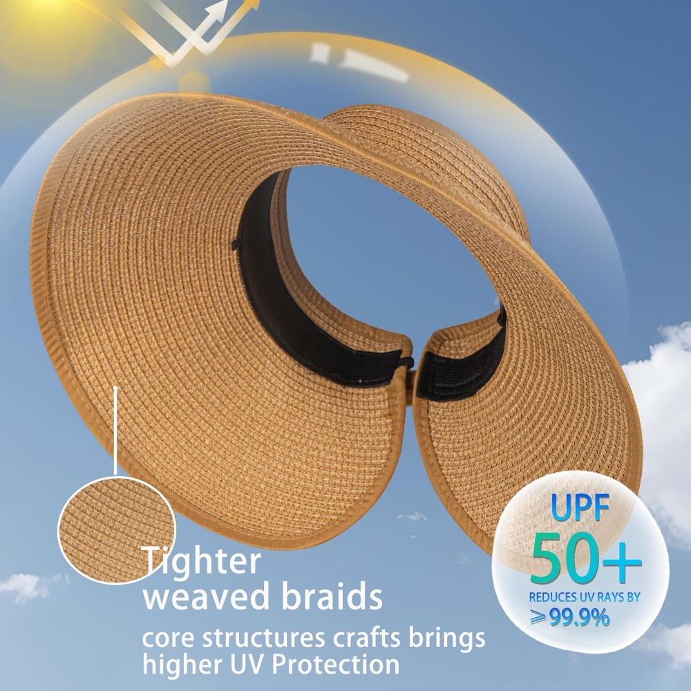 Women's Sun Visor Hats Wide Br - Hat Floppy Wide のレビューと価格
