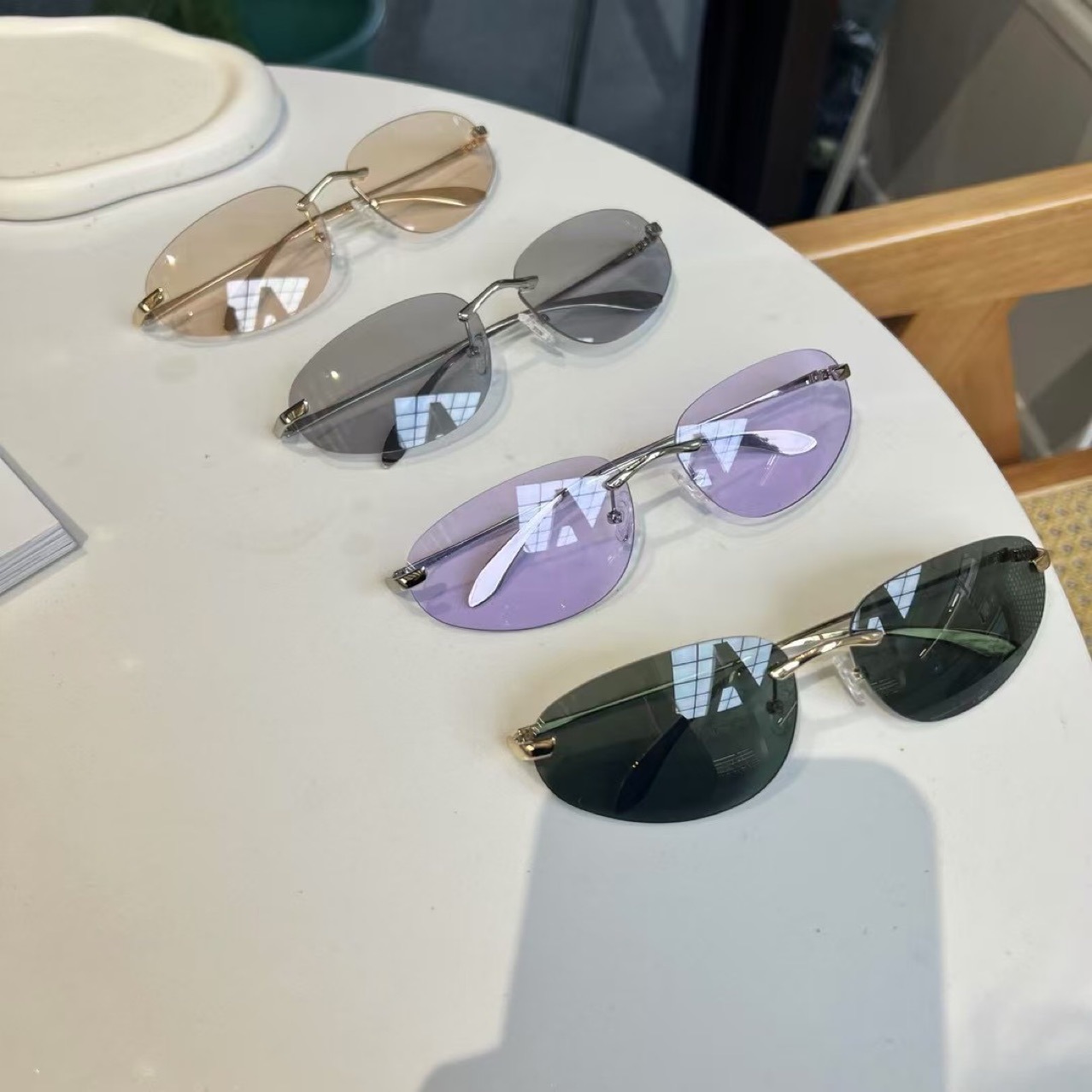 UV400 Rimless Shades, Cat Eye  - Sunglasses Cat Eye のレビューと価格