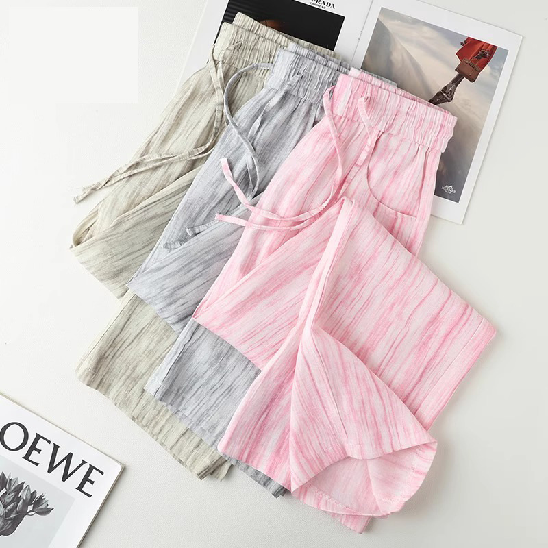 Tie-Dye Ice Silk Cotton Linen  - Linen Pant Wide のレビューと価格