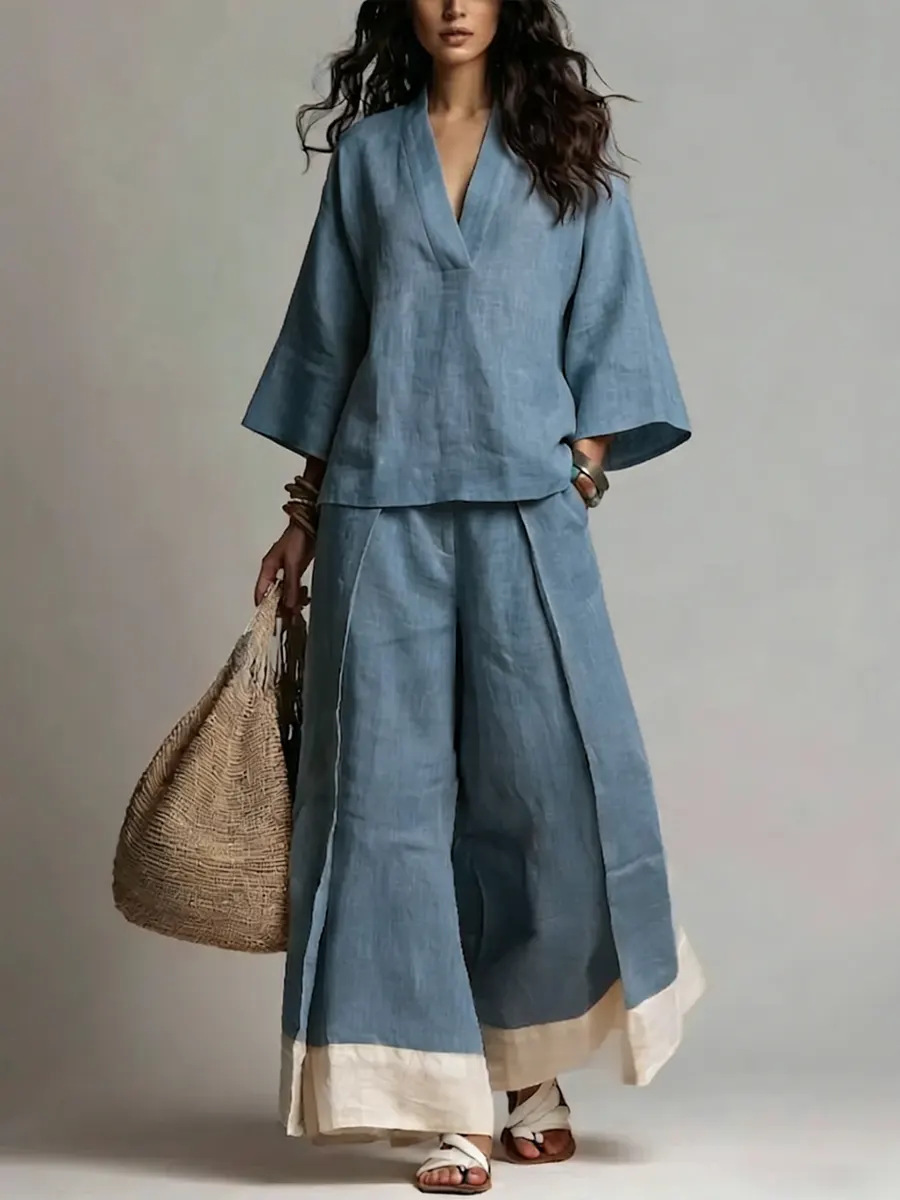 Summer Women V-neck Cotton Lin - Linen Pant Wide のレビューと価格
