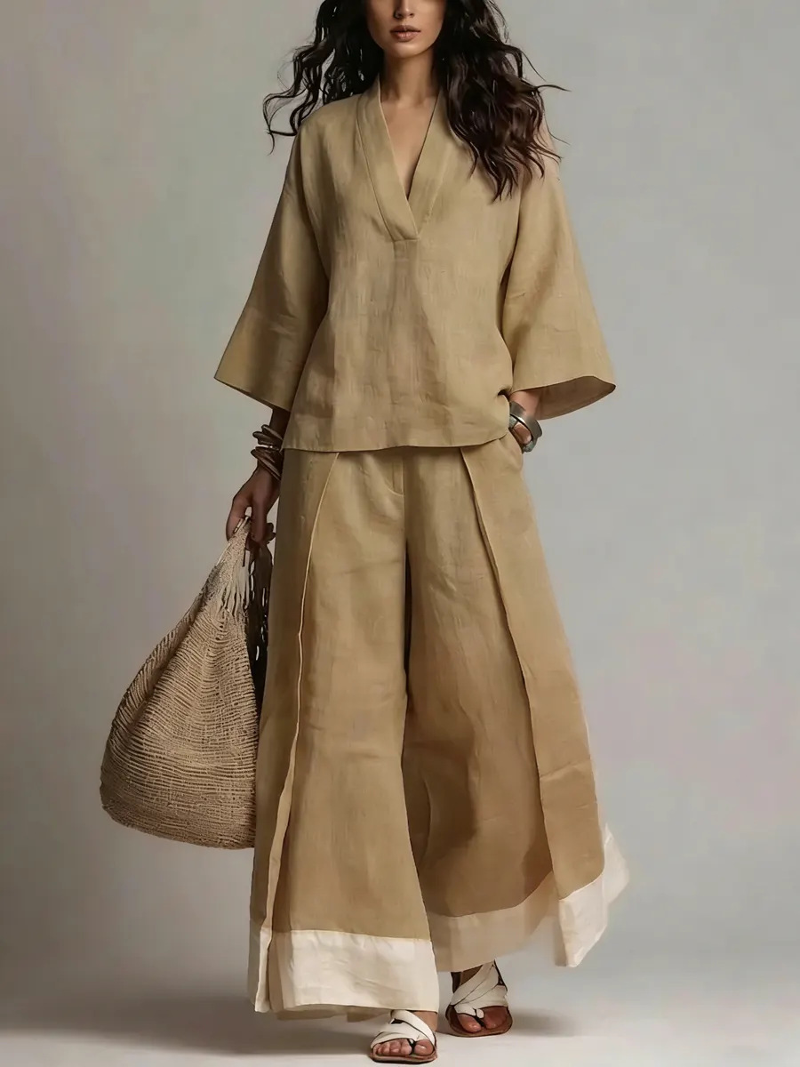 Summer Women V-neck Cotton Lin - Linen Pant Wide のレビューと価格