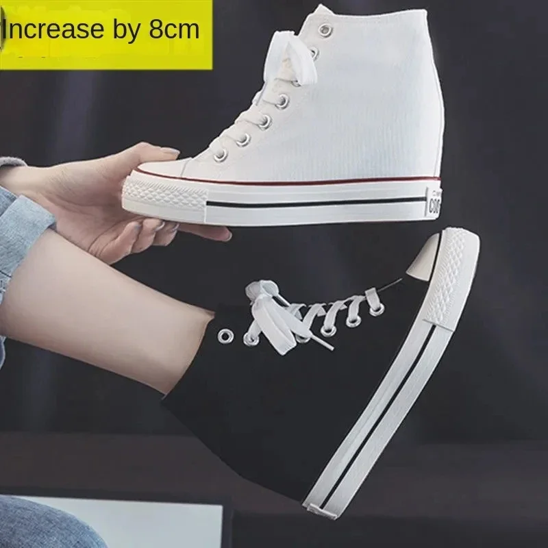 High 8cm Platform Canvas Shoes - Wedge Espadrille Women のレビューと価格