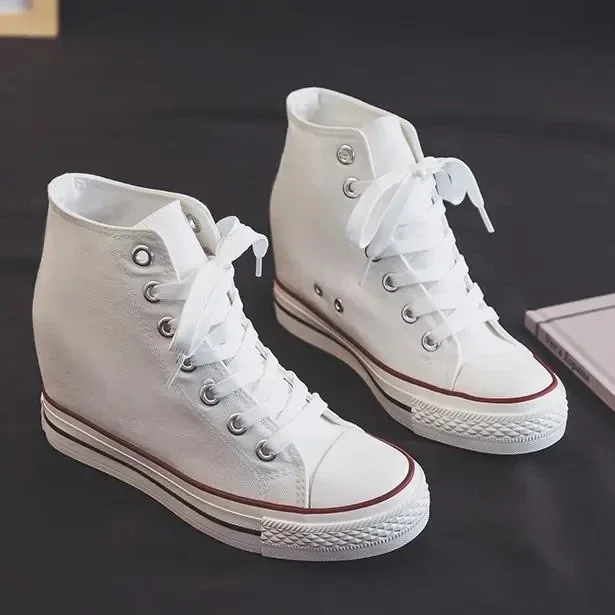High 8cm Platform Canvas Shoes - Wedge Espadrille Women のレビューと価格