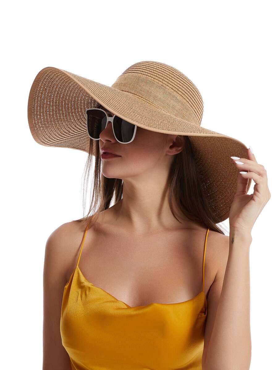 Womens Wide Brim Floppy Straw  - Hat Floppy Wide のレビューと価格