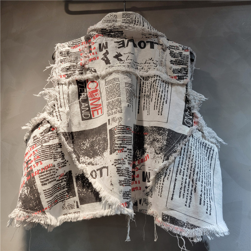 Chic Women Newspapers Letters  - Shorts Denim Frayed のレビューと価格