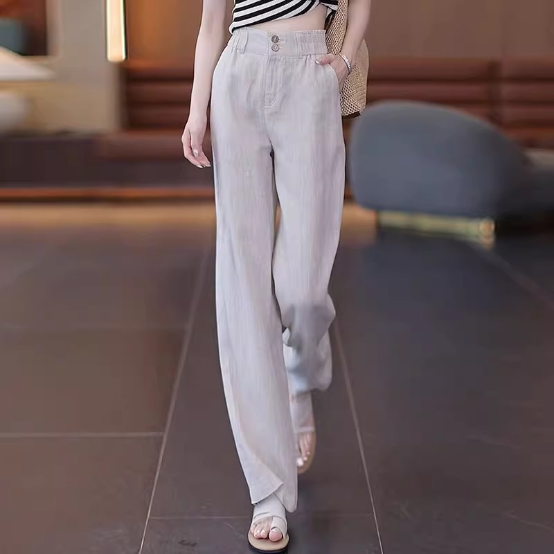 Summer Cool Linen Straight Pan - Linen Pant Wide のレビューと価格
