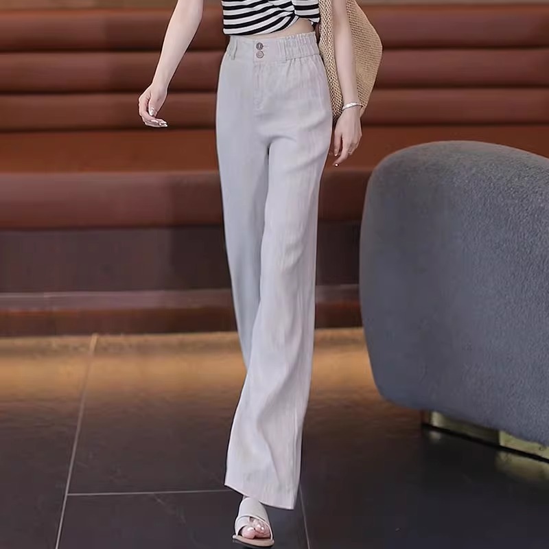 Summer Cool Linen Straight Pan - Linen Pant Wide のレビューと価格