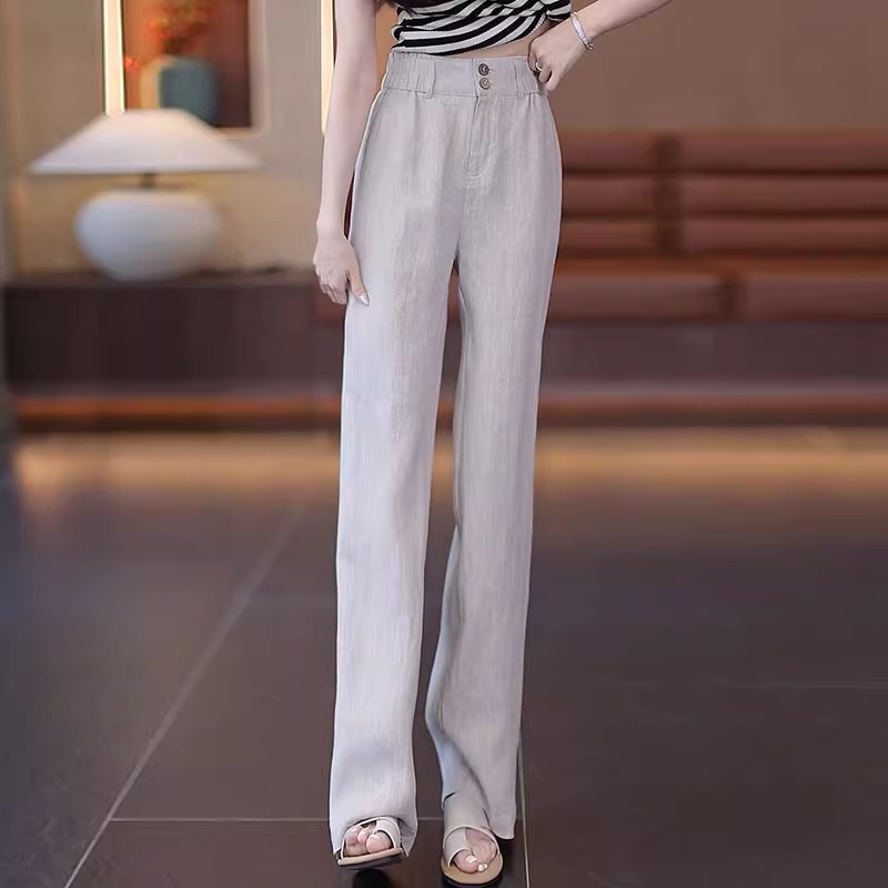 Summer Cool Linen Straight Pan - Linen Pant Wide のレビューと価格