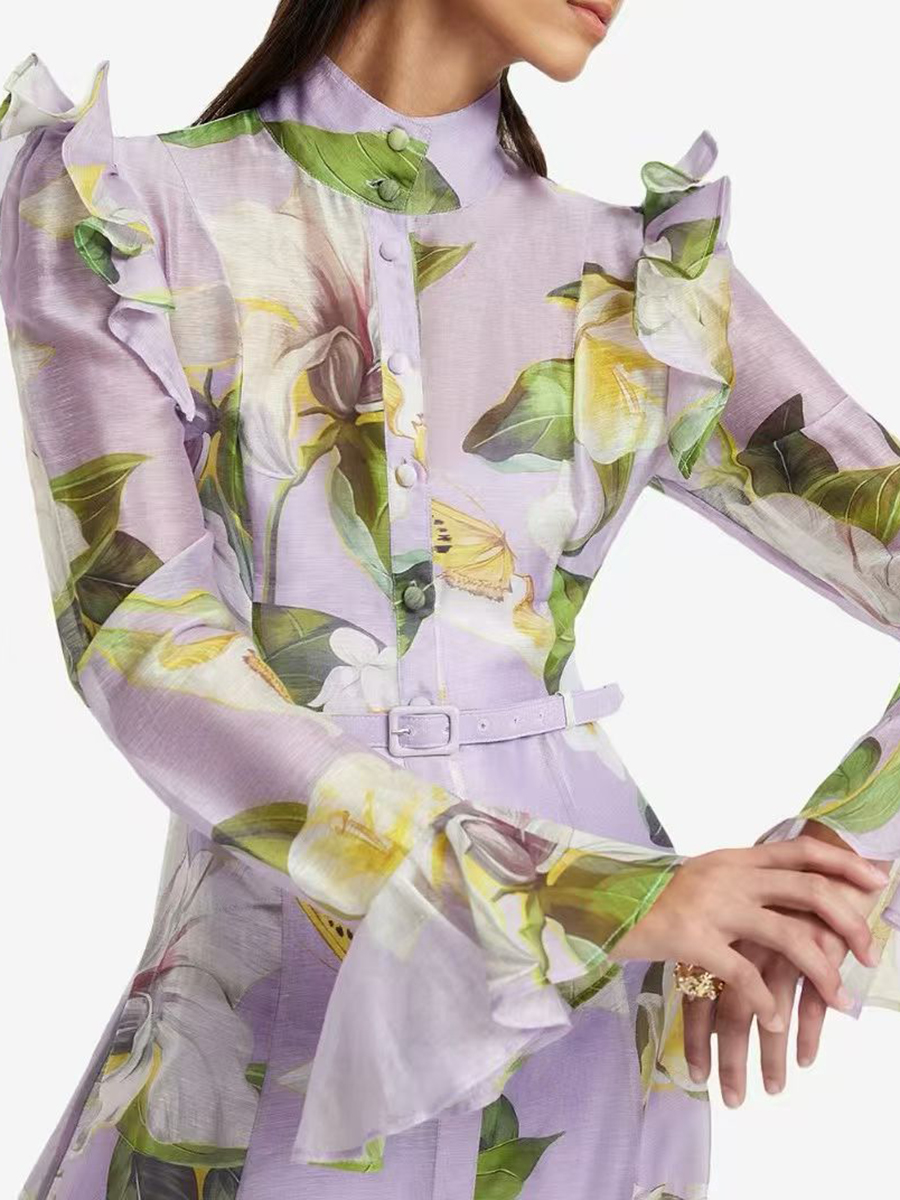TWOTWINSTYLE Printing Spliced  - Linen Dress Wrap のレビューと価格