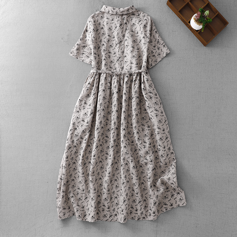 Summer Floral Cotton Linen Dr  - Midi Skirt Floral のレビューと価格