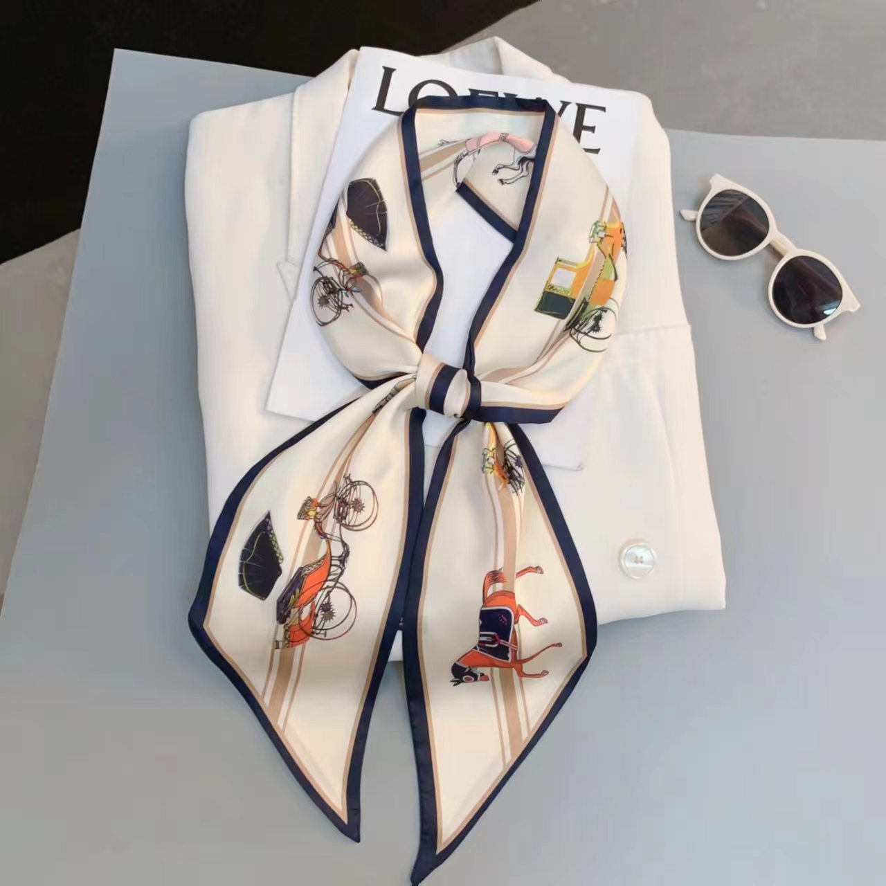 Luxury Design Long Silk Scarf  - Headband Summer Knit のレビューと価格