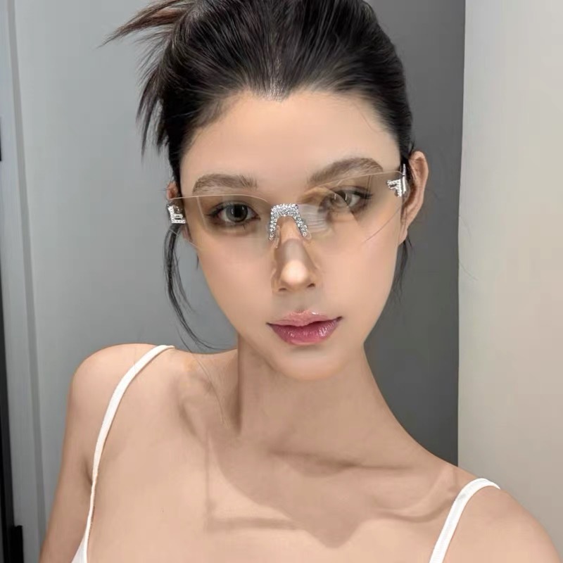 Women's Sexy Cat Eye Rimless R - Sunglasses Cat Eye のレビューと価格