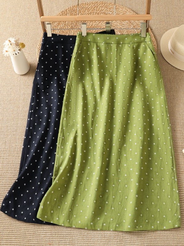 High Waist Floral Half Skirt T - Midi Skirt Floral のレビューと価格